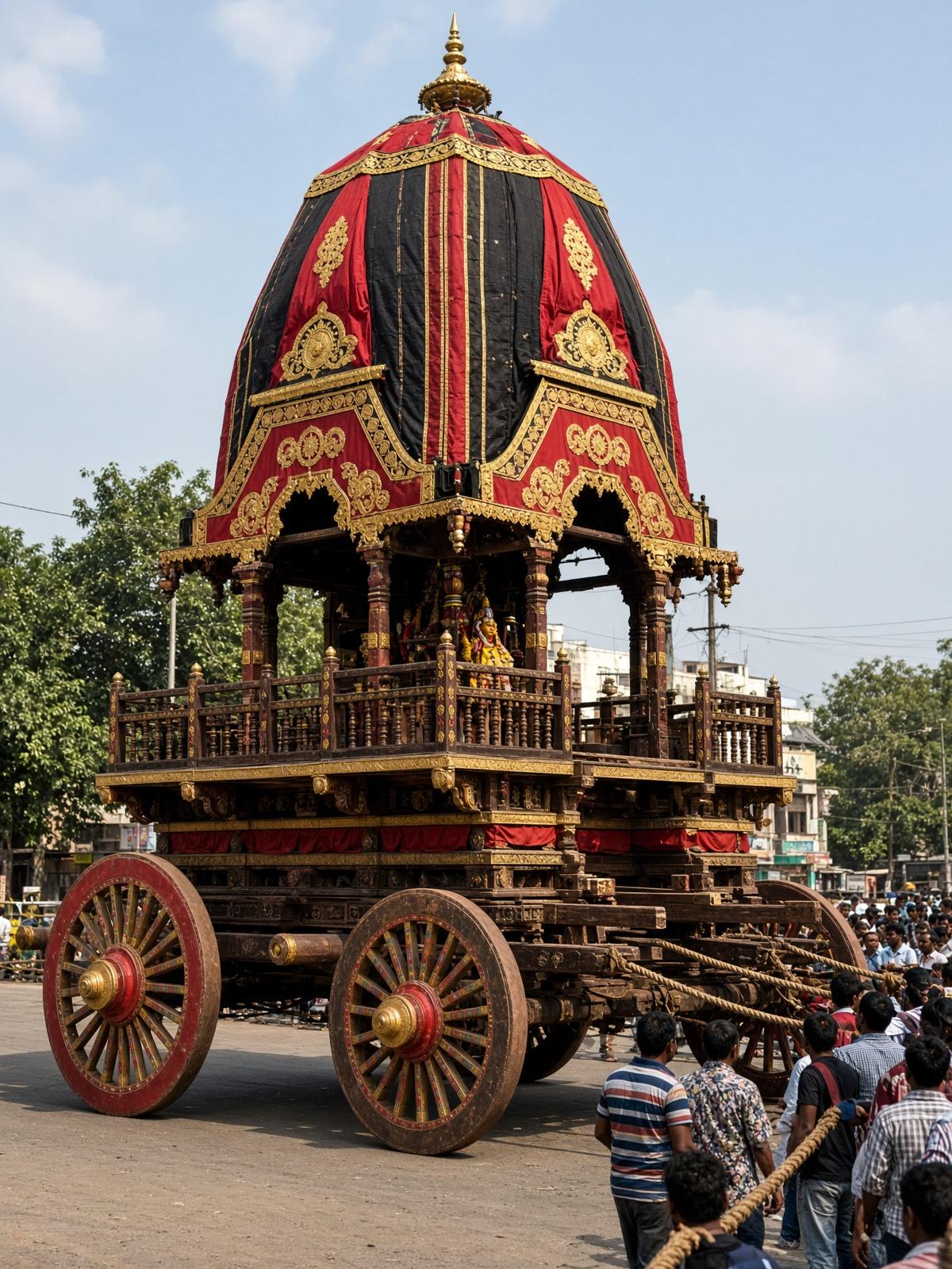 Darpadalana, Subhadra’s black and red chariot.
