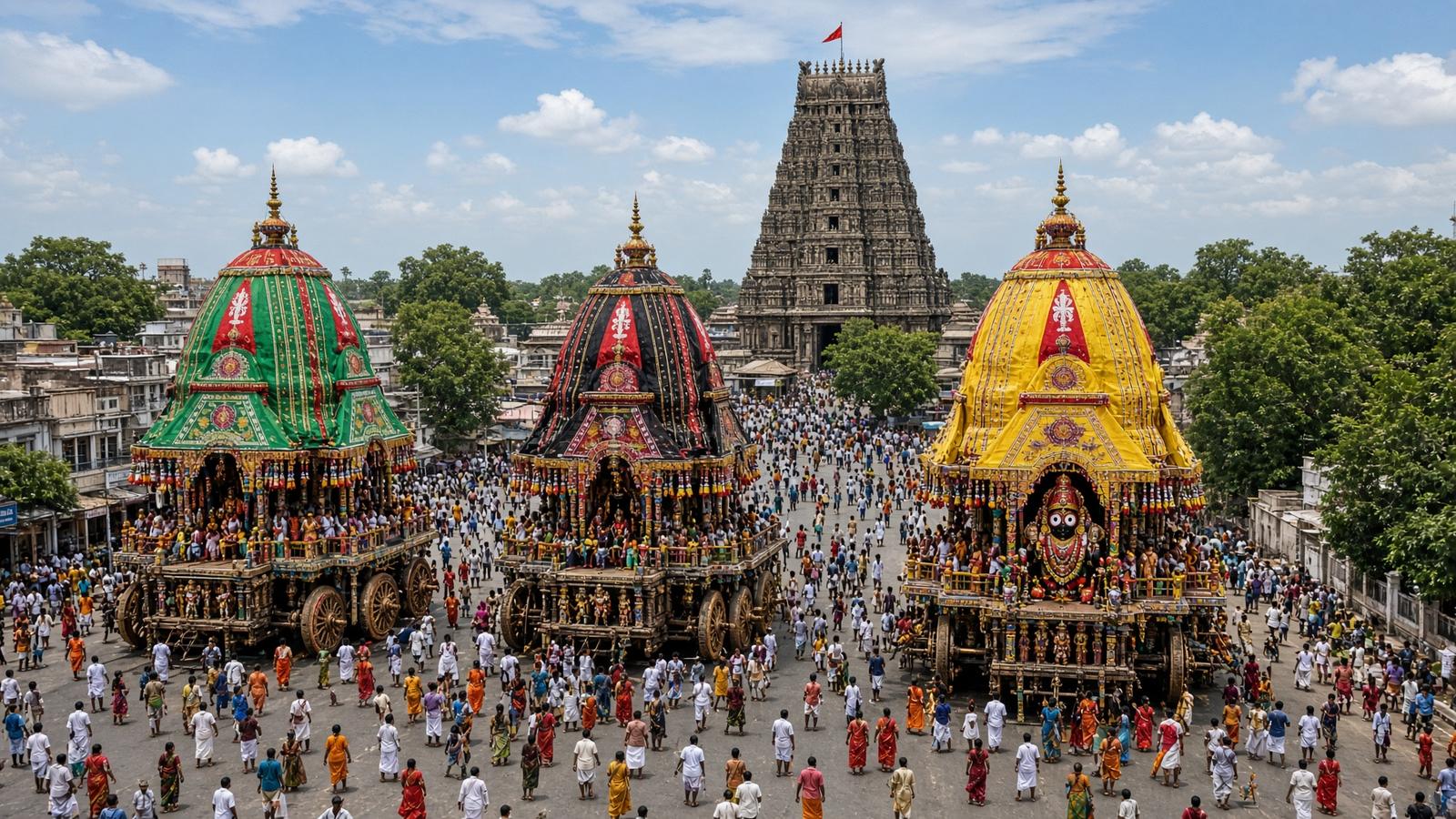 The three chariots on the Bada Danda.