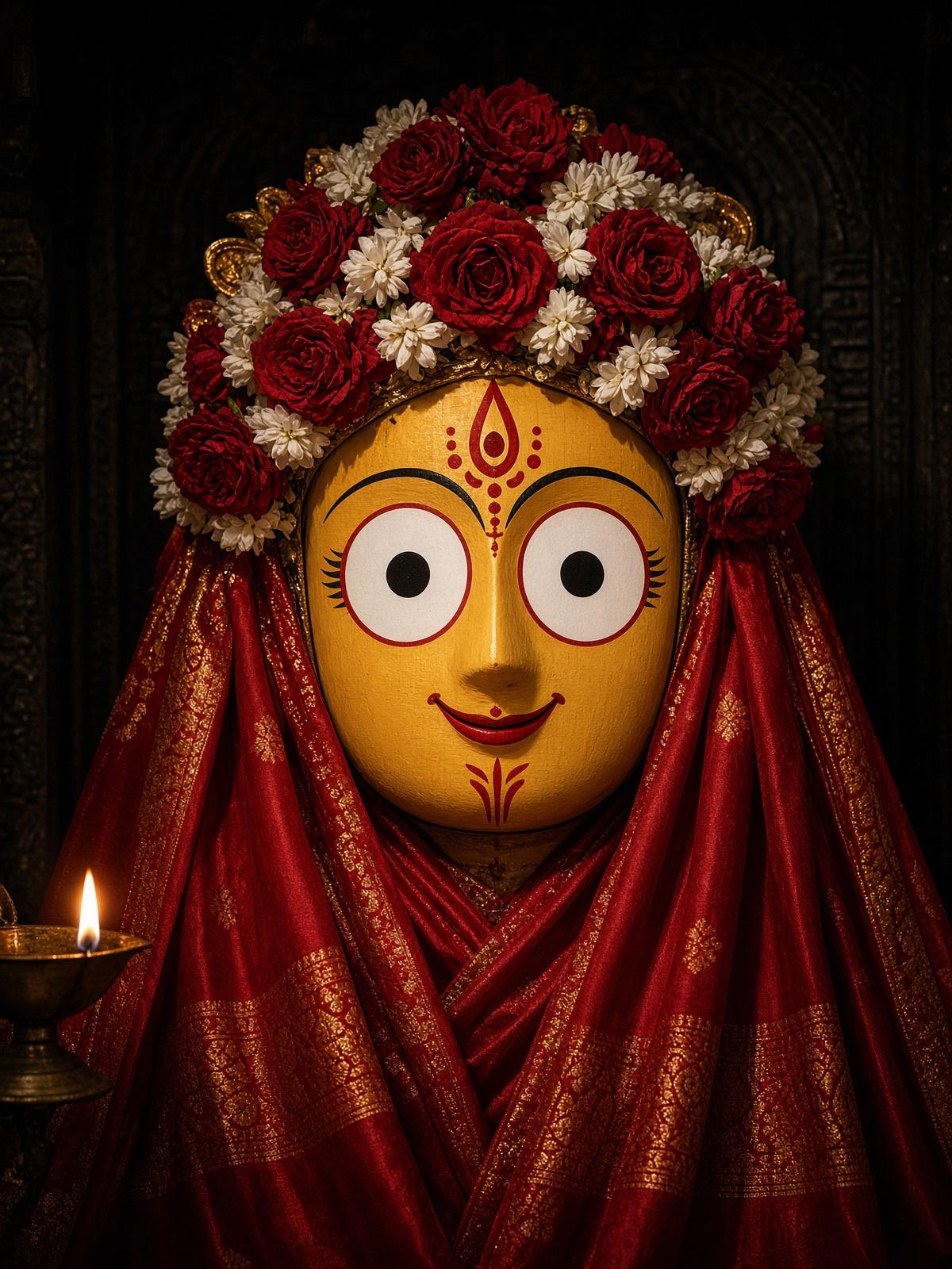 Study of Subhadra, golden-faced, with circular eyes.