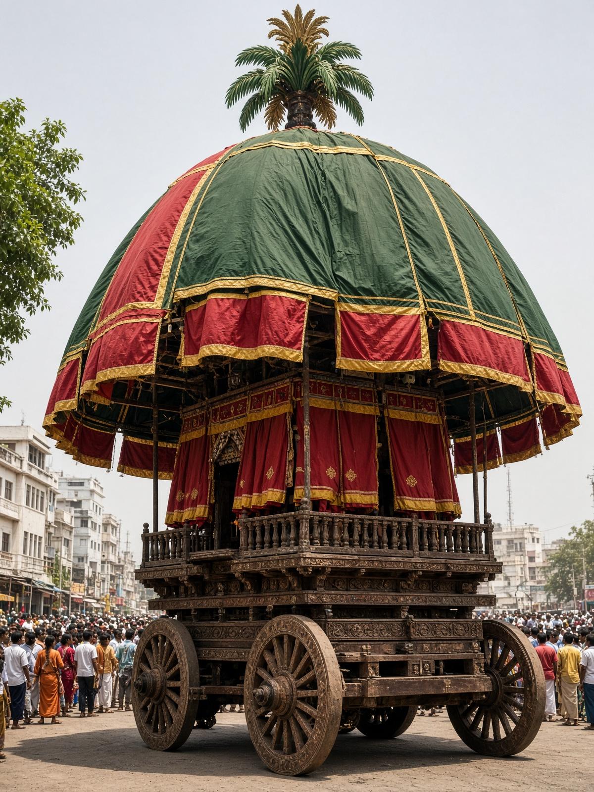 Taladhwaja, Balabhadra’s green and red chariot.